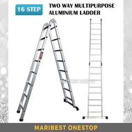 16 Step Aluminium Two Way Multipurpose Ladder