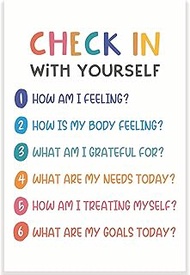 Check In With Yourself Classroom Poster - Mental Health - Emotional Thermometer - School Counselor T
