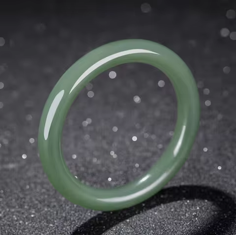 True Hetian Jade Bangle Green Jade Bracelet Bangles+Appraisal certificate A3280