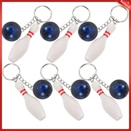 🍽️ 6pcs Rantai Kunci Pin Bowling dan Bola, Hadiah Bowling untuk Kanak-kanak dan Dewasa