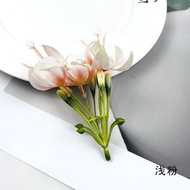 仿真3叉灯笼果花头 diy头饰簪花小摆件家居婚礼摄影花艺道具插花 - 浅粉