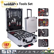 HSHELPH 187Pcs Tool Box Set, Socket Wrench Carbon Steel Tools Set, Portable High Hardness Wheeled Tr