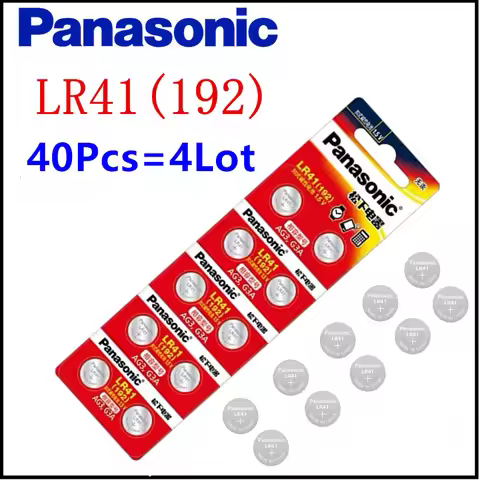 Panasonic Alkaline Button Coin Cell Batteries 1.5V LR41 AG3 SR41 392 392A 384 L736 40pcs Pack for To
