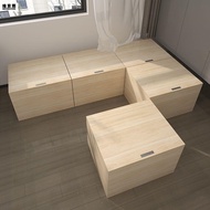 KY-# Solid Wood Stitching Bed Box Storage Box Multifunctional Tatami Box Widened Stitching Bed Balcony Storage Wooden Bo