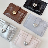 Fennec Heart Metal Buckle Bag Retro Cowhide Mini Portable Document Bag Card Bag