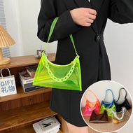 Transparent Bag PVC Bag Jelly Bag Acrylic Chain Bag Fashion Underarm Bag Mini Satchel Candy Color