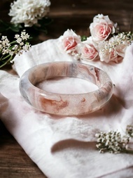 櫻花瑪瑙手鐲 瑪瑙手鐲 冰飄流沙油畫風牛血紅 正圈 圈口58