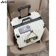 Luggage New Female Student Luggage Aluminum Frame Cabin Luggage Universal Wheels 20 Inch Luggage hew