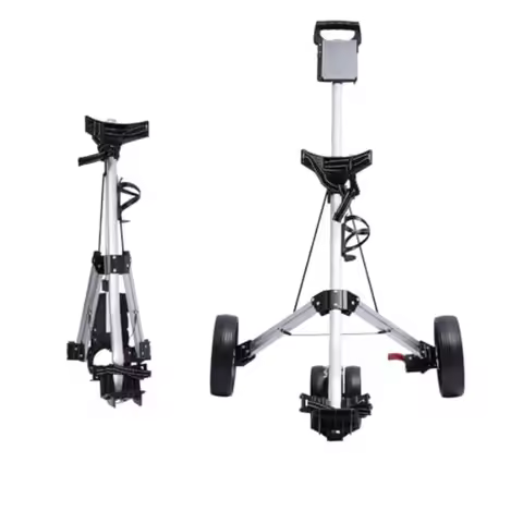 3 Wheel Push Pull Golf Cart 59 43 inch 33-44lbs Adjustable Walking Golf Car Foot Brake Trolley with 