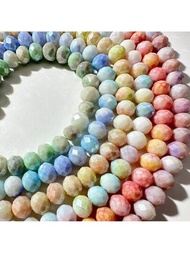 65 piezas de cuentas espaciadoras de vidrio facetado de 8 mm con color para hacer joyas - Perfecto para hacer pulseras y collares para mujeres