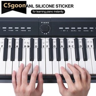 C5GOON 88/61Keys Reusable Silicone Piano Keyboard Note Labels Guide Labels One-Piece Removable Overl