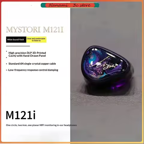 Mystori Audio M-121i HIFI Earphones 1 Dynamic Driver 2 Balanced Armatures 1 Planar 6N Single Crystal
