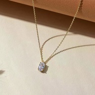 ZHOU ER Wedding Necklace for Women Oval Crystal Pendant Chain Choker Accessories Jewelry N503