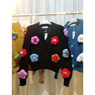 Daisy Bloom Chunky Cardigan Premium Thick Knit Cardigan Sweater