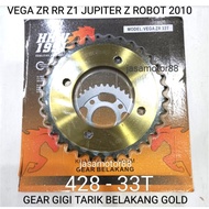 VEGA REAR PULL GEAR ZR RR Z1 JUPITER Z ROBOT 33 T 428 GOLD