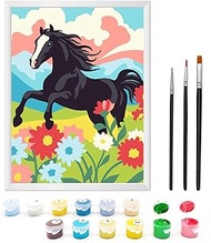 Paint by Numbers from 5 6 7 Years Girls and Boys, Painting by Numbers for Children with Frame, 3 Bru