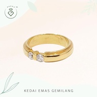 [Kedai Emas Gemilang] 200813 {YS} Diamond Gold Band Ring (10)(4.92G) [585 Gold]