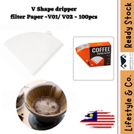 100pcs V Shape V60 Filter paper Pour over filter paper V60 Filter Paper
