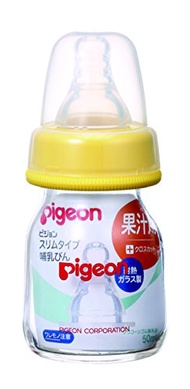 pigeon 細長型果汁奶瓶（耐熱玻璃矽膠奶嘴）50ml