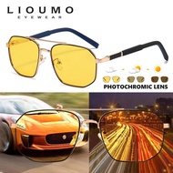 LIOUMO Luxury Sunglasses For Men High Quality Photochromic Polarized Sun Glasses Women Night Vision Yellow Glasses Sonnenbrillen