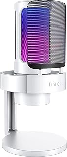FIFINE Gaming USB PC Computer RGB Microphone for Live Streaming, Meeting, Podcasting, Video, Condens