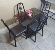 dining set 4 seater glass table cod !!