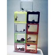 Akuarium Mini Lego Block Tank Betta, Guppy Tank Building Block Ant Tank Aquarium Mini Lego Block Tan