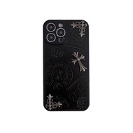 Trendy Brand Leather Crocodile Heart Suitable For Iphone Glossy Transparent And Anti-fall Glass Shel