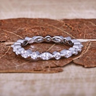 Igi Certificate Cvd HPHT Lab Grown 1.3mm Diamond 14k/18k Solid Gold Full Eternity Wedding Band Ring 