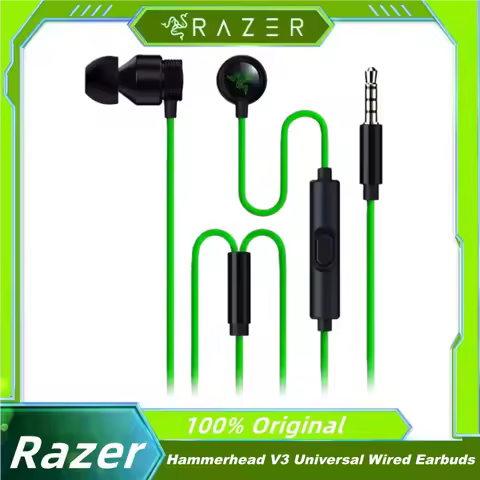 Razer Hammerhead V3 Universal Wired Earbuds Switch Gaming Multi-Platform 3.5mm&USB Type C Headset Fo