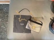 💙CELINE WOC🤍WALLET ON CHAIN TRIOMPHE IN SHINY CALFSKIN 肩背好 側背包