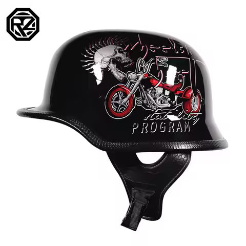 ORZ Soldier Helmet Vintage Cruise Summer Motorcycle Helmet Men's and Women's Cruise Floating Helmet 