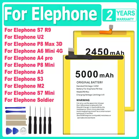 For ElephoneS7 Mini ElephoneU2 ElephoneSoldier Battery For Elephone U2 M2 S3 A4 A5 A6 S7 P8 R9 Soldi