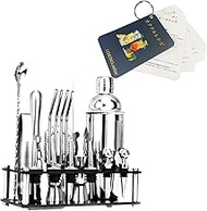 Cocktail Shaker, Up to 20 Piece Set, Includes Cocktail Recipes, Cocktail Shaker, Bartender Set, Cock