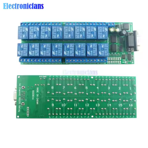 16 Channel Relay Module DB9 PC Com UART Female Interface Serial Port Remote Control Switch RS232 R22