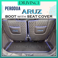 Perodua Aruz Rush Car Boot Liner with Seat Cover Cargo Boot Mat Carpet Leather Customized Rear Back 