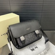 COACH蔻馳Racer郵差包經典老花拼皮