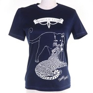 愛馬仕 (HERMES) 2H4616DH JUNGLE LOVE 100%純棉短袖T卹，藏青色，36碼，法國製造，女款，成色極佳。