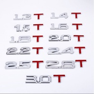Car Sticker 3D Metal Car Sticker Car Sticker Creative Modified Displacement Tail Sticker 1.8 T2.0 T3