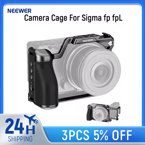 NEEWER Cage for fp/fp L, Metal Camera Cage 1/4" & 3/8" Threads, Arca Quick Release Plate Silicone Gr