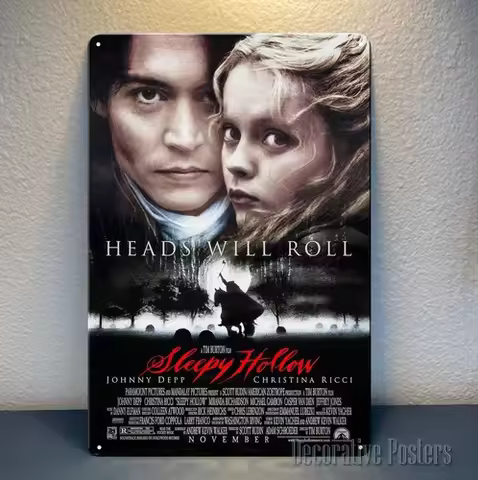 Sleepy Hollow Johnny Depp Movie Metal Poster Tin Sign Collectable Plate