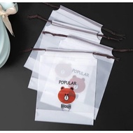 Combo 10/20/30 16X20CM Drawstring Bear Bags for Clothes and Shoes Waterproof with Brown Bear Print