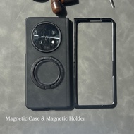 Ốp nam châm cho Oppo Find N5 gập với Giá giữ điện thoại nam châm Pu Sang trọng Ốp điện thoại bằng da