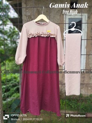 Gamis Anak Set Hijab Pashmina Divana Dress Gamis Crinkle Terbaru