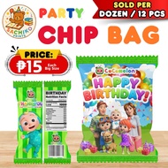 12 PIECES COCOMELON KIDS BIRTHDAY PARTY CHIP BAG (CHIP BAG ONLY) BY SACHIKO PRINTS