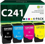 Remanufactured C241 Toner Cartridge (4-Pack) Extra High Yield Replacement for Lexmark C241 Toner C24