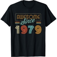 Men's cotton T-shirt Awesome Since 1979 Year Of Birth Birthday T-Shirt