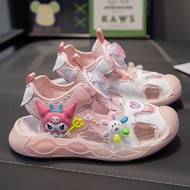 Children Sandals Cartoon Kuromi Girls Shoes 2024 Summer Medium Large Children Baotou Casual Sports B