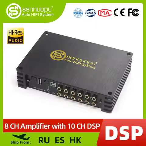 Sennuopu DS-M10 Car Audio 8 CH Amplifier with 10 CH DSP Processor Bluetooth Amp Equalizer Amplificad