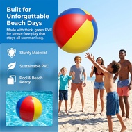 Giant Inflatable Beach Ball Giant 3-Color Ball PVC Material Portable Easy to Inflate Beach Outdoor P